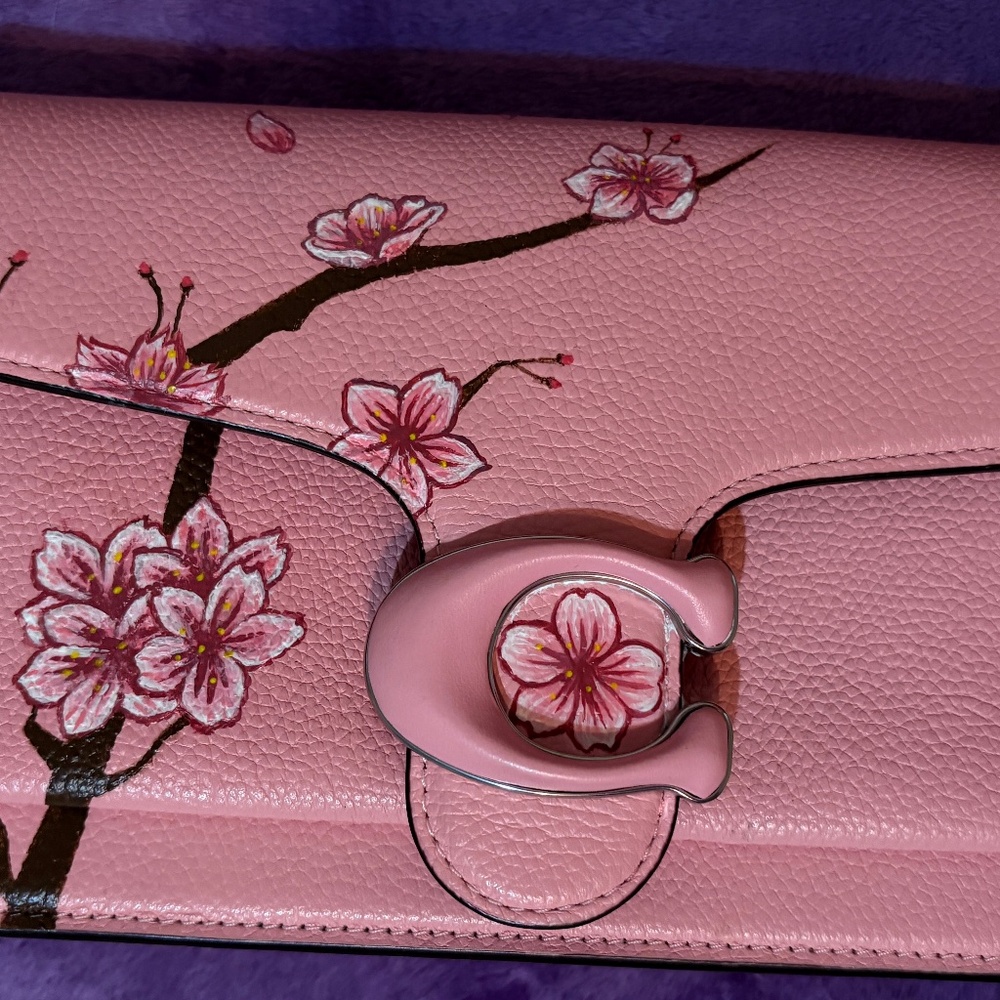 Coach Tabby 26 Flower Pink Custom Cherry Blossoms